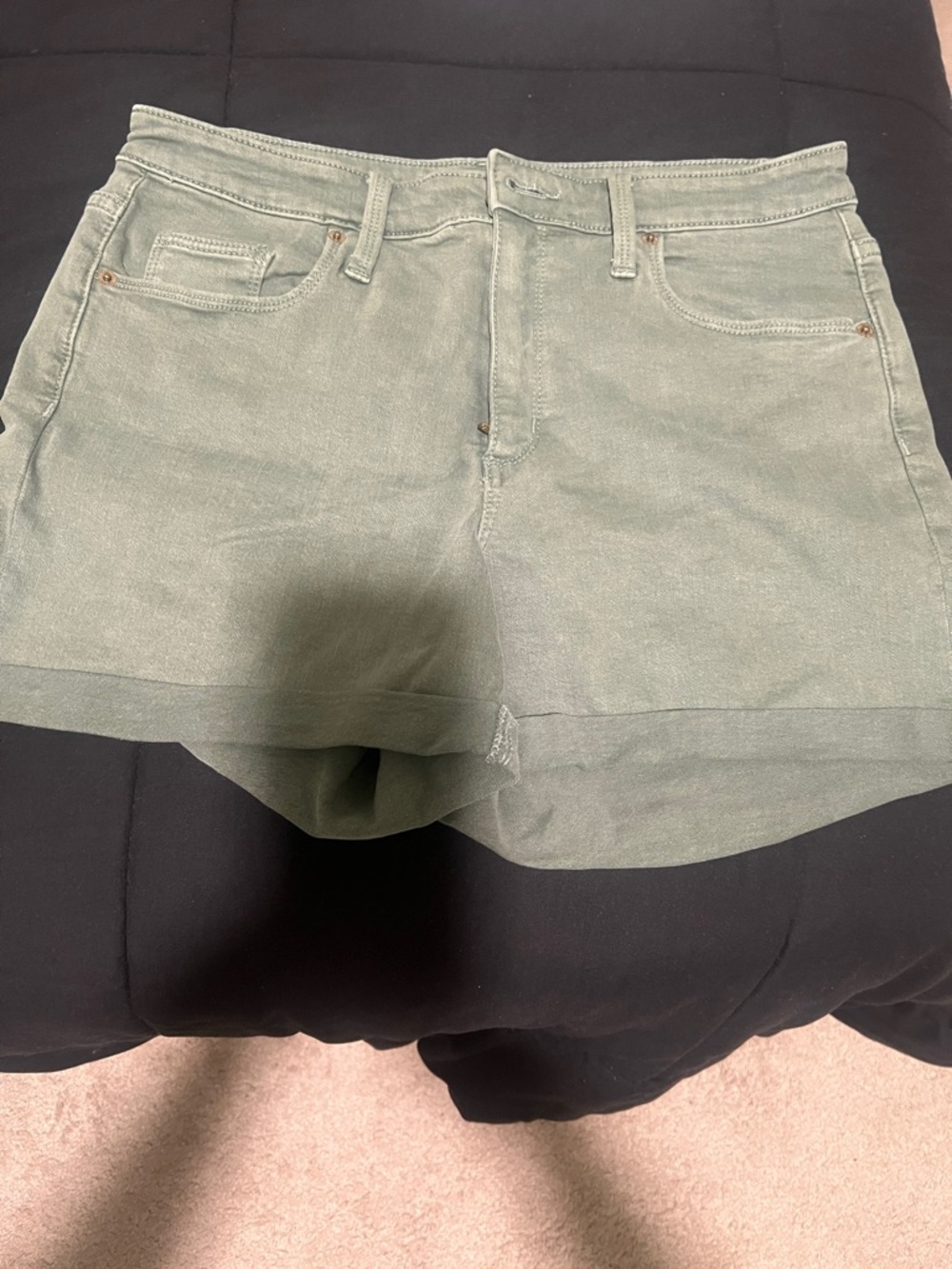 Universal Thread Olive Green Denim High-Rise Shorts